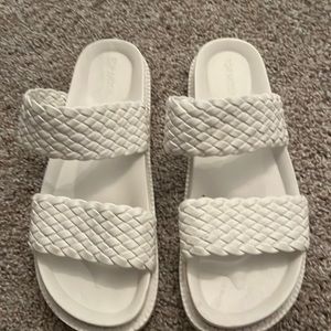 Women’s white platform sandals